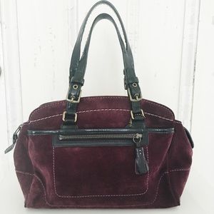 Burgundy Coach Barrel Purse